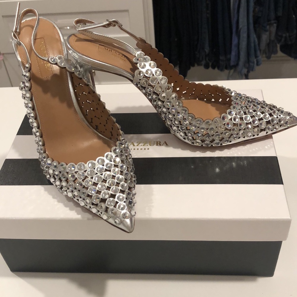 Aquazzura Tequila Pump in silver